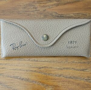 Ray-Ban Beige Eyeglass Case with Embossed Logo "1971 Square"